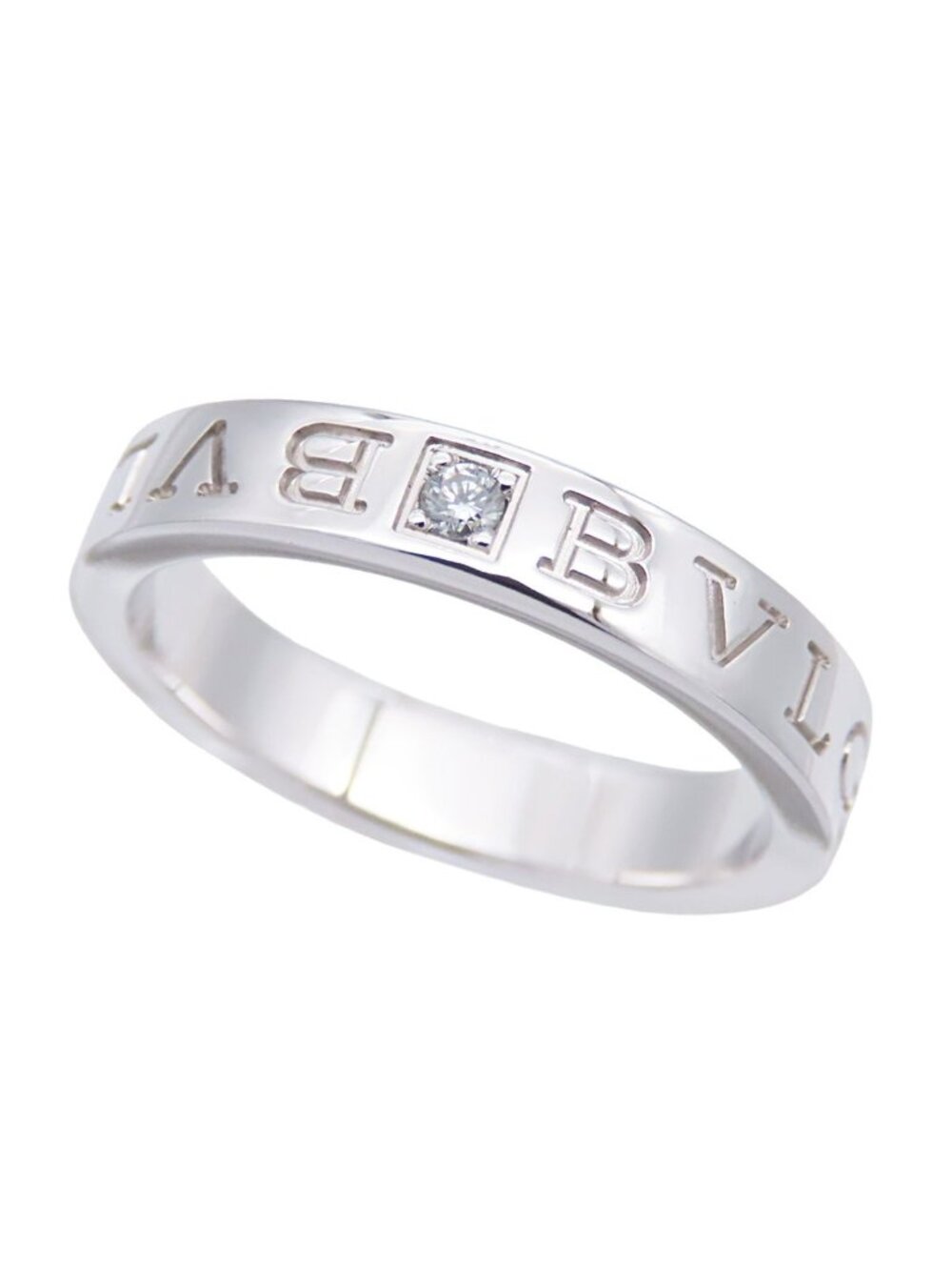 Bvlgari White Gold 18K Diamond B.Zero1 Essential Band Ring